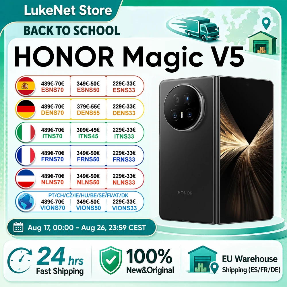 HONOR Magic V5 Globale Version Original Snapdragon 8 Elite 5G Smartphone Dual HDR OLED Display 5820mAh 7,95 Zoll 66W SuperCharge