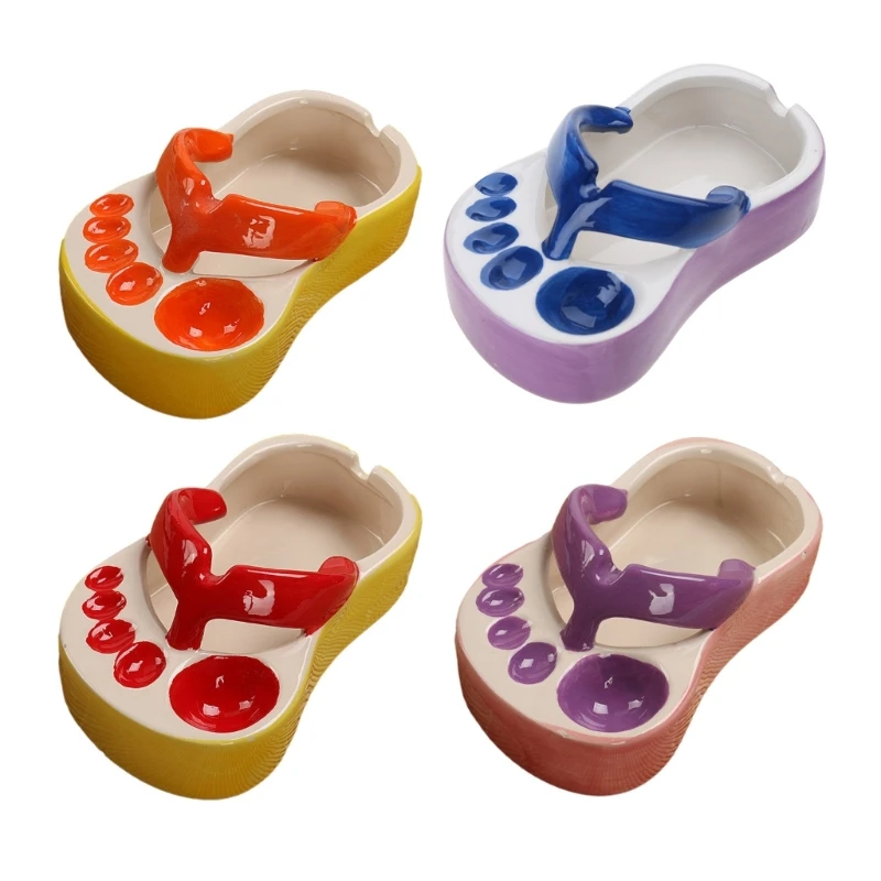 Đáng Yêu Gốm Dép Đĩa Ăn Nhẹ Đĩa Ngộ nghĩnh Dép Mini Khoai Tây Chiên Pháp Đĩa Món Tráng Miệng Đĩa 5 Ngăn Gạt Tàn Trang Sức Giọt