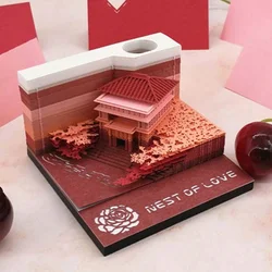 Lustige 3D Hinweis Pad Mit Licht Notizblock Stift Halter Kreative Kunst Gebäude Block Memo Pad DIY Hinweis Papier Souvenir Geschenk für Liebhaber Frau