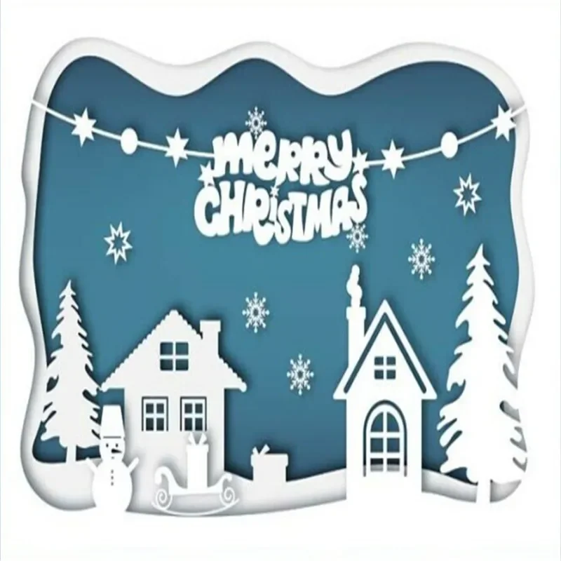 Metal Cutting Dies Christmas House Xmas Tree Snow Scene Scrapbooking Stencils Stamps DIY Paper Album Cards Decor Embossing New