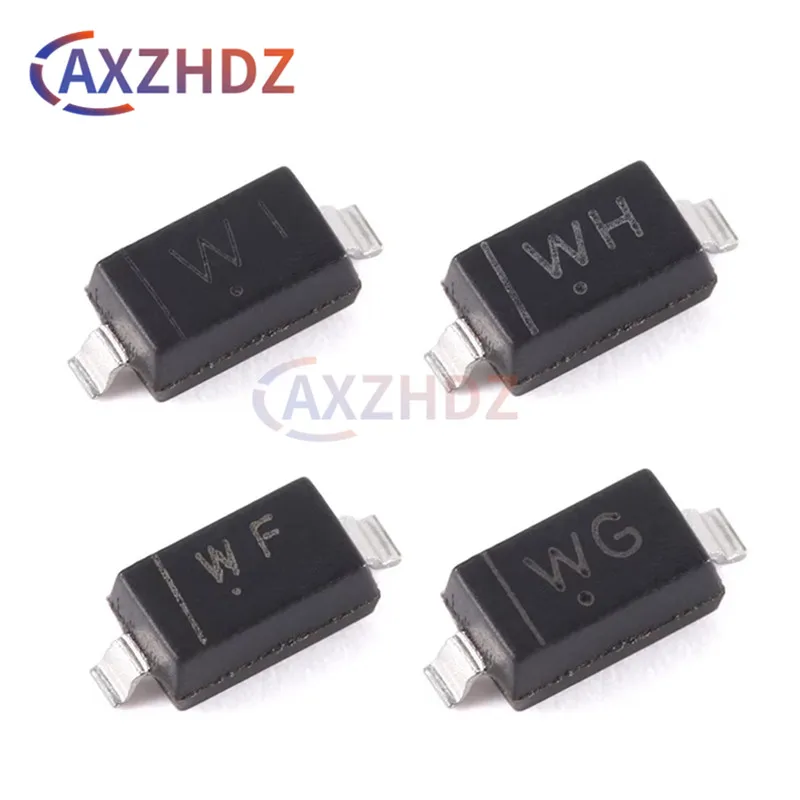 100PCS SOD-123 BZT52C10 10V WF BZT52C11 11V WG BZT52C12 12V WH BZT52C13 13V WI BZT52C15 15V WJ 1206 350mW SMD Zener Diode