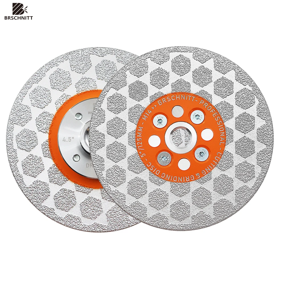 BRSCHNITT Doppelseitige Betonschneid- und Schleifscheibe 1/2 Stück 125mm M14 Granit Marmor Fliesen Schleif- und Diamantschneid- und Schlitzscheibe