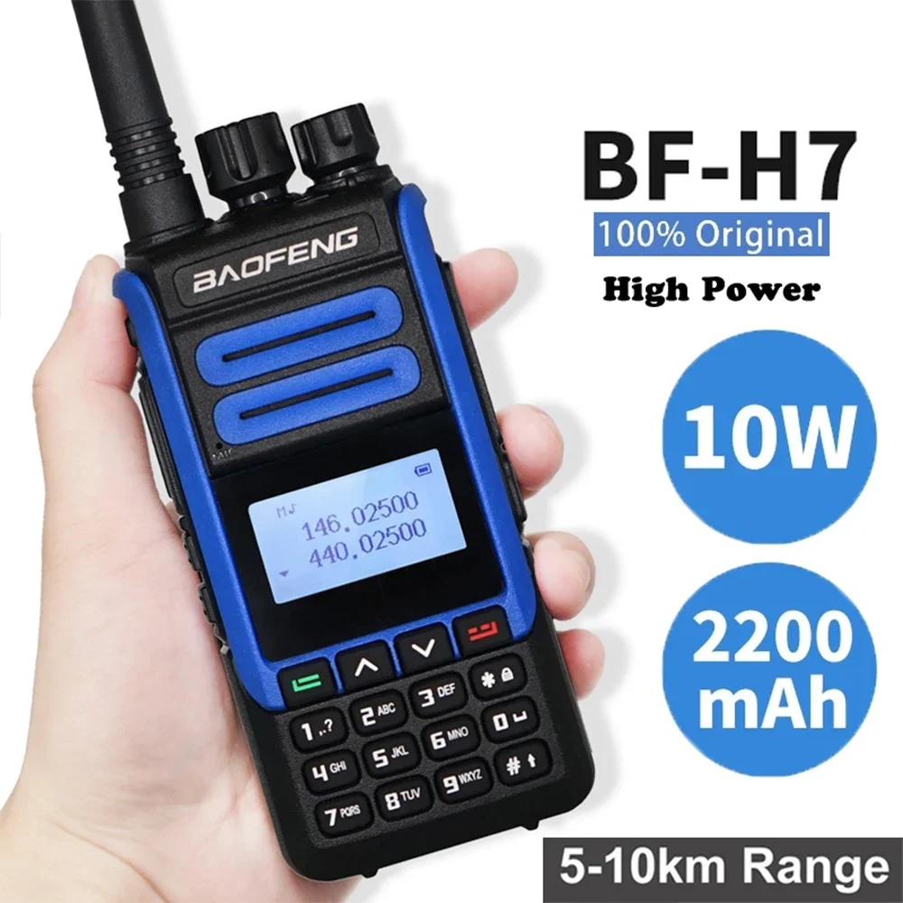 BaoFeng BF H7 Walkie Talkie kuat 10W, Radio CB portabel penerima dua Band, Radio dua cara untuk berburu hutan lebih baik UV 10R