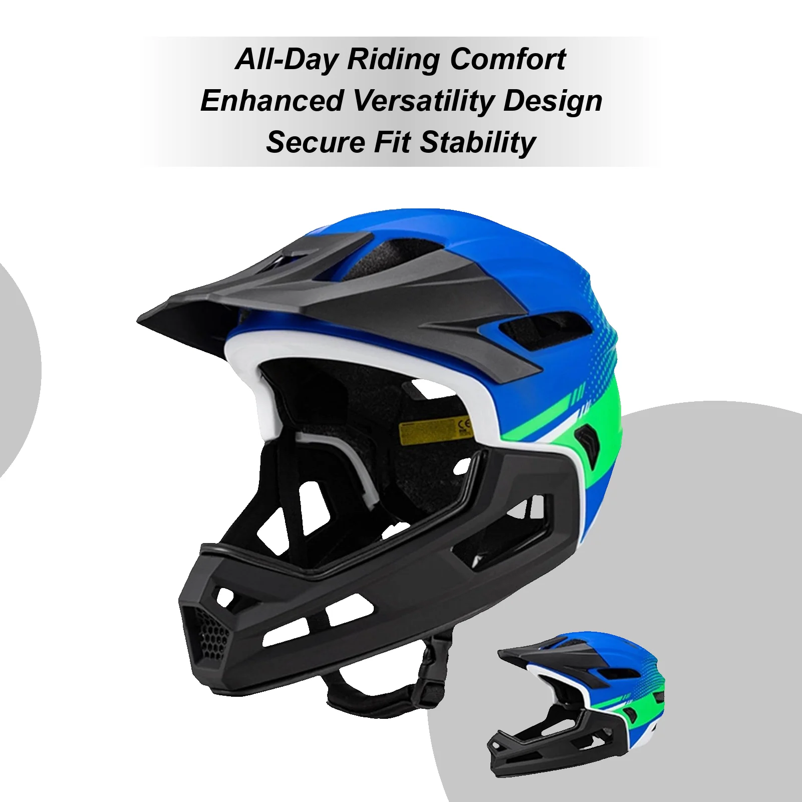 

Mountain Bike Full Face Helmet Cycling Head Protection Ventilation Bike Helmet For Bicycle Motocross Motorcycle Scooter Mountain