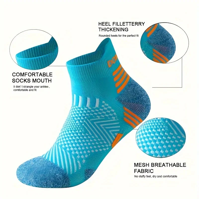 

3 пары спортивных носков унисекс, дышащие и впитывающие пот, с компрессионной амортизацией и износостойкие.