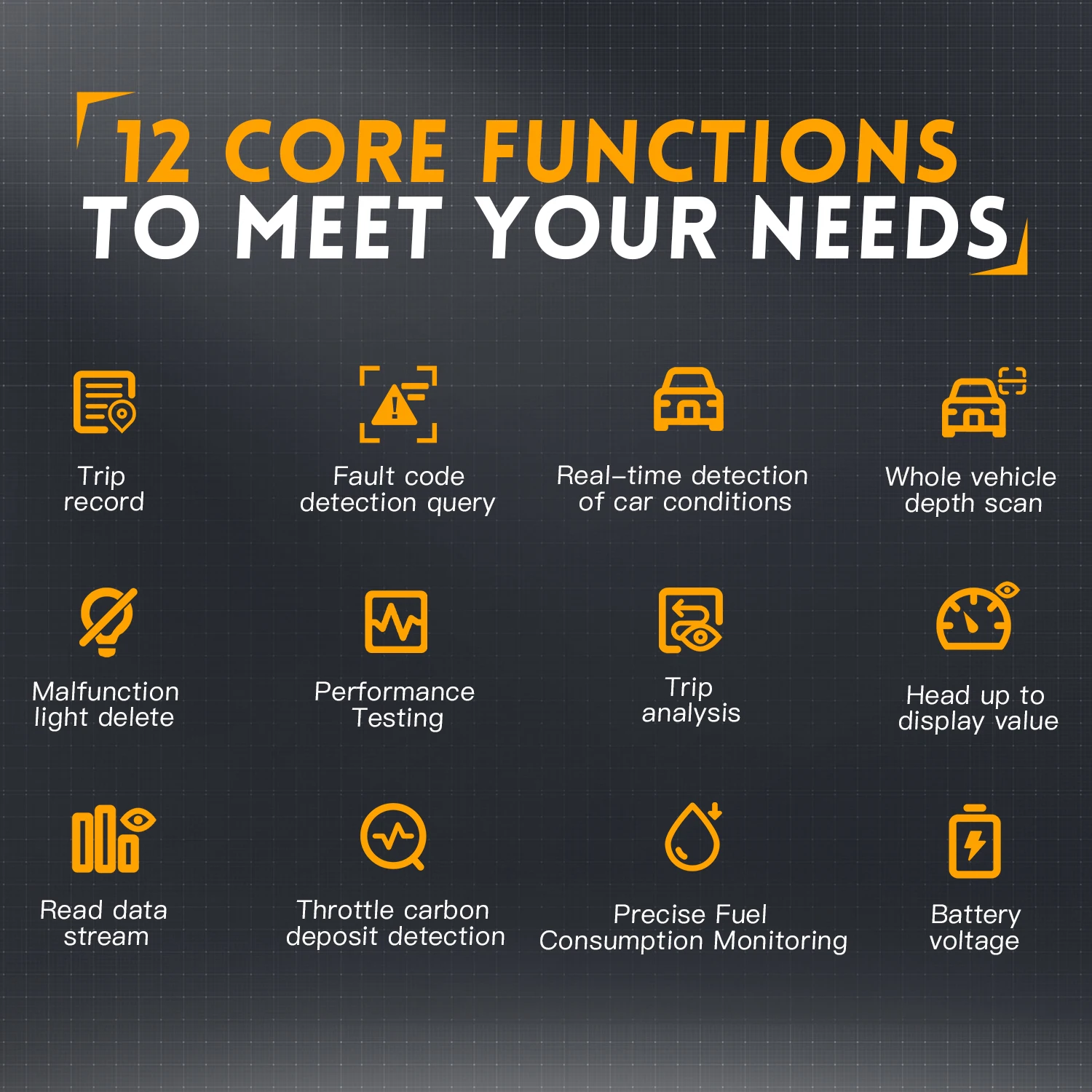 FD10 Car OBD2 Scanner Code Reader Clear Error OBD Diagnostic Tool IOS Android BluetoothV5.1 Check Engine Light Car Repair