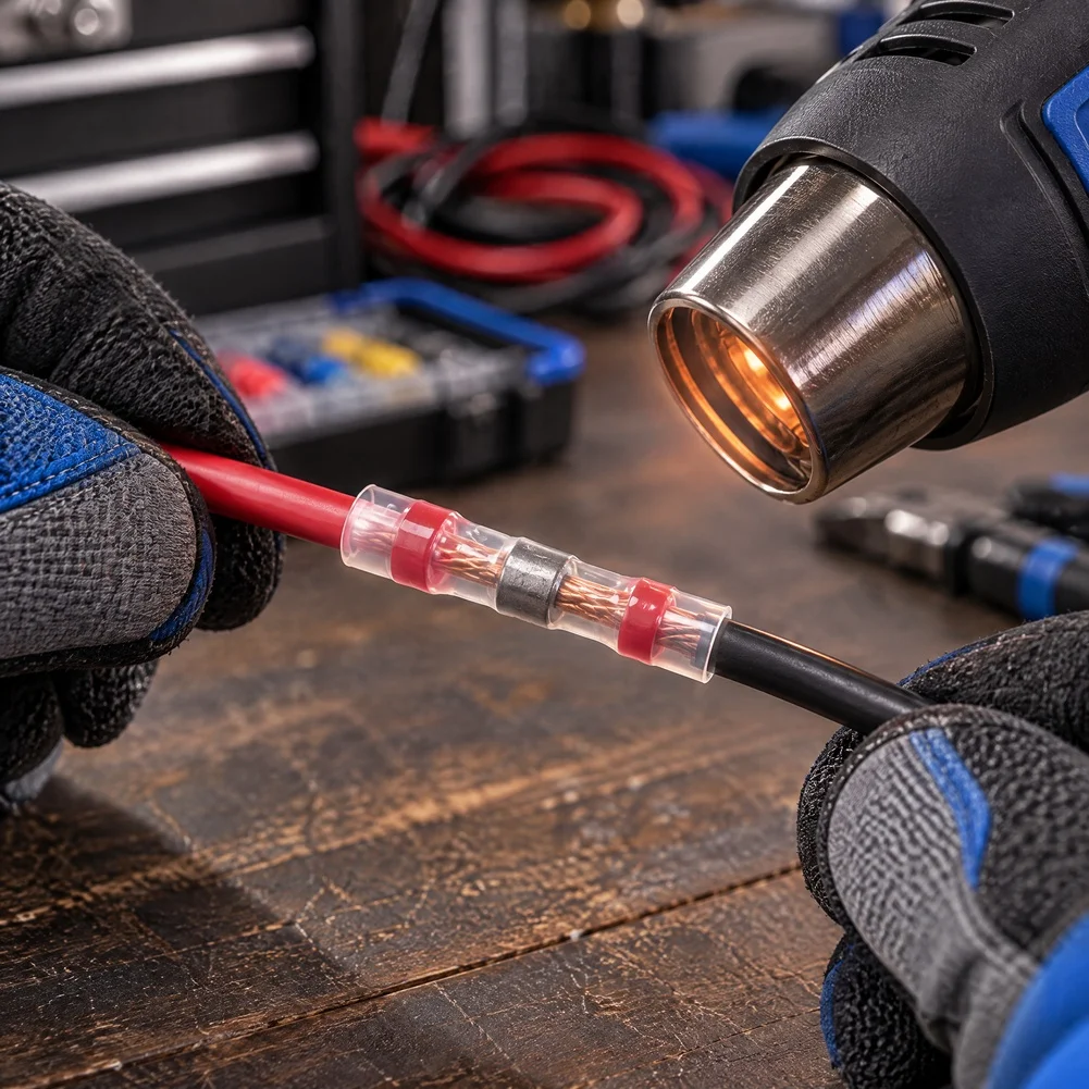 Solder Ring Heat Shrink Terminal Offering Waterproof Insulation and Mechanical Shielding for Automotive Applications