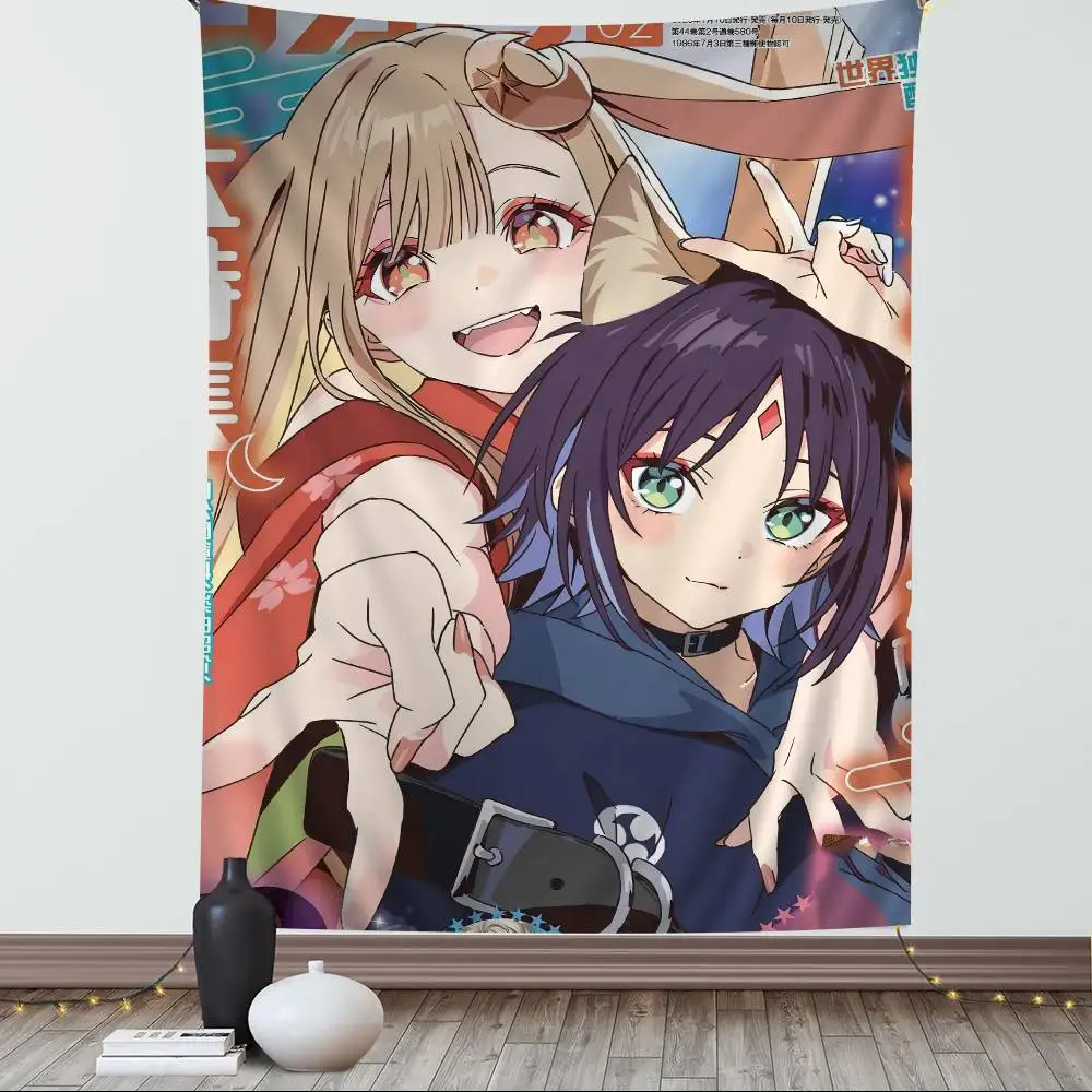 Hot Anime C-Cosmic Princess Kaguya Hanging Bohemian Tapestry Bohemian Wall Tapestries Mandala Cheap Hippie Wall Hanging