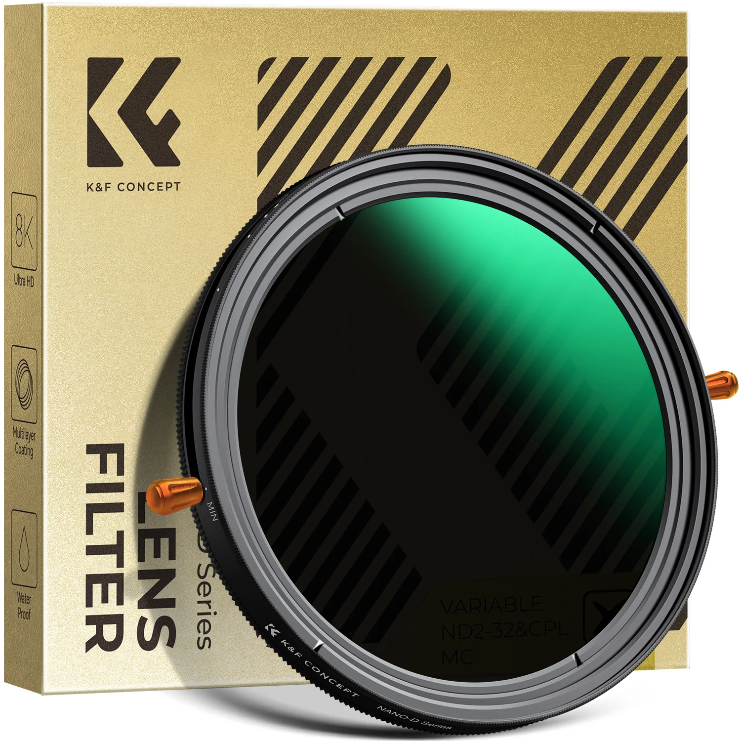 

K&F Concept ND2-ND32 (1-5 Stop)+CPL 2 in 1 Lens Filter Variable Neutral Density and Circular Polarizing Filter for Camera Lens
