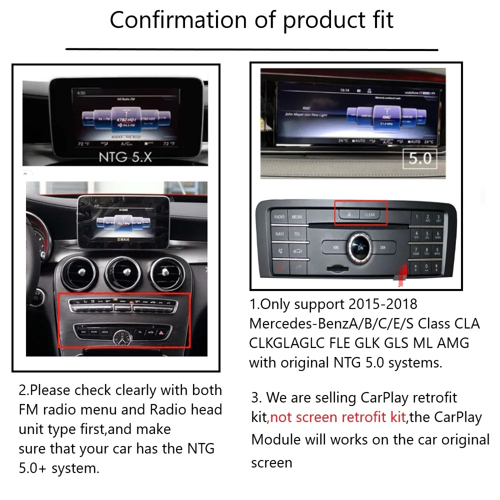iManAuto Wireless Carplay Moudule For Mercedes Benz C S CLA GLA GLC CLS GLE W205 X253 GLE GL NTG5.0 System Android Auto