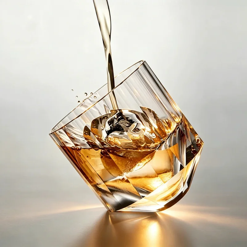 2026 Block Ice K9 Crystal Glass Heavy Bottom Geometric Art Diamond Cutting Glassware Wineglass Whiskey Rock Whisky Tumbler Cup