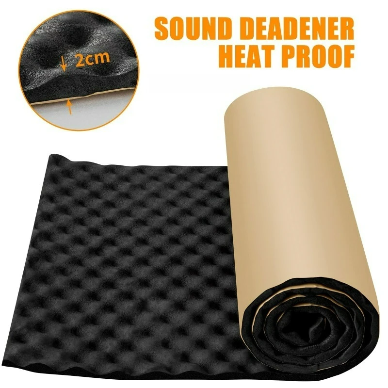 Car Self - Adhesive 2cm Thick Soundproof Wave Cotton, Universal for Floor, Fenders, Doors Noise Reduction 50×80/160cm 25×80