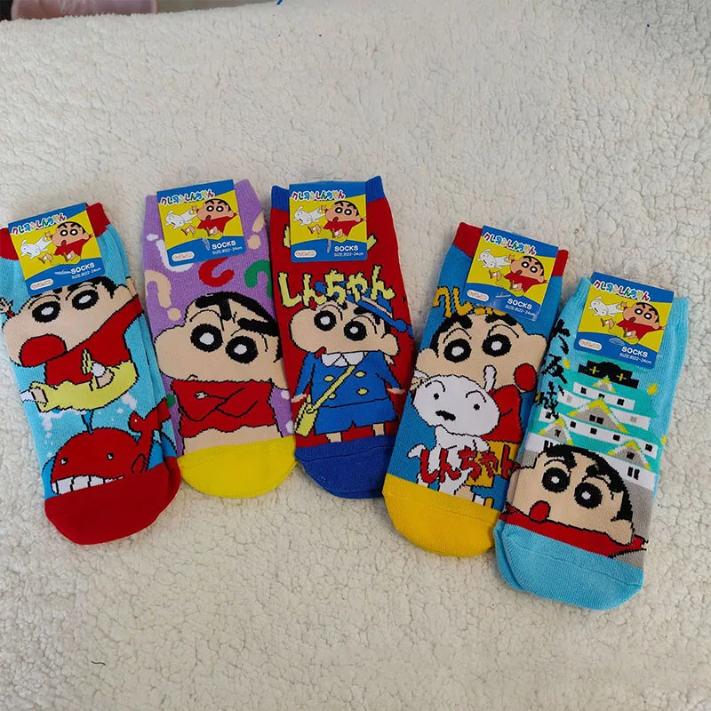 Anime Multiple Styles Crayon Shin-Chans Cotton Socks Soft Comfortable Breathable Anime Short Socks Daily Leisure for Girls Boys