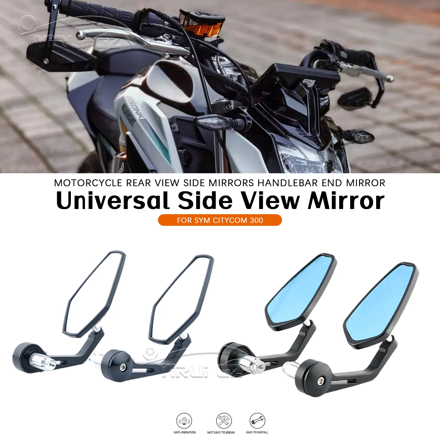 

Универсальное боковое зеркало заднего вида для мотоцикла, зеркало заднего вида на руль 7/8 дюйма, для мотоцикла SYM Citycom 300