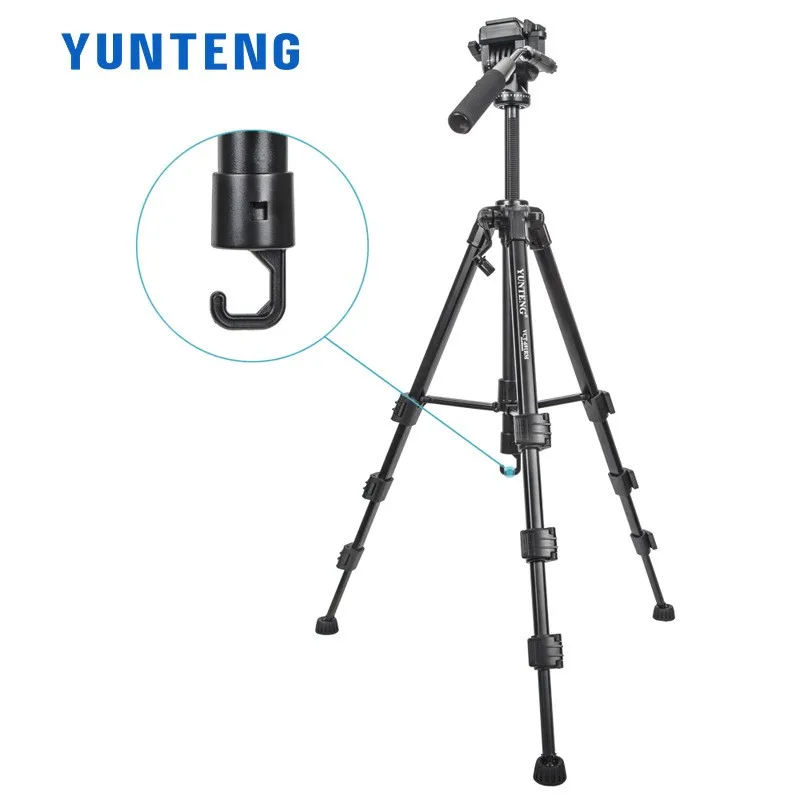 YUNTENG VCT-691RM Professional Tripod with 63CM VCT-369 Crossbar Bracket Panoramic Hydraulic Damping Pan Tilt Camera Stand