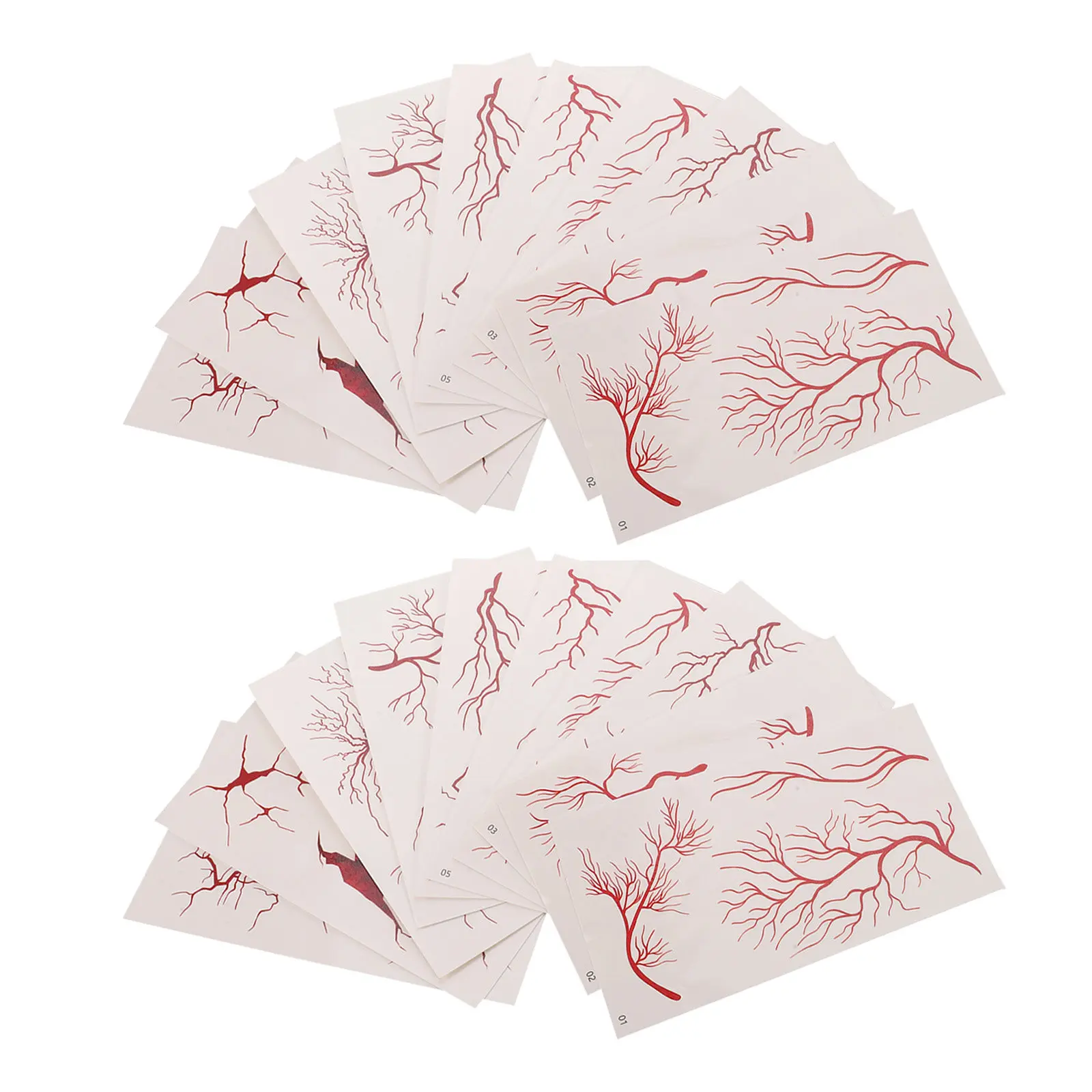 Simulated Bloodshot Patch Vessel Crack Sticker Halloween Face Tattoos Makeup Stickers Costume Body Decals