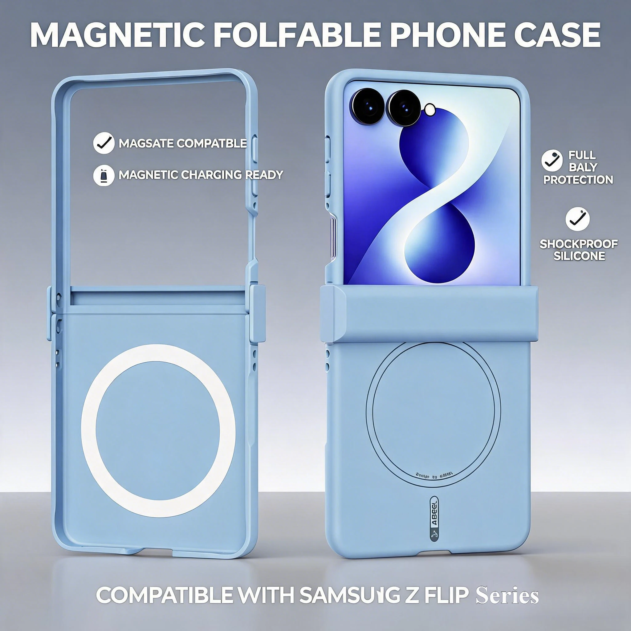High End Skin Feel Touch Liquid PC Magnetic Case For Samsung Galaxy Z Flip8 7 6 5 Shell For Magsafe Wireless Charging Back Cover