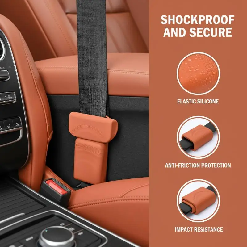 1 Silicone Car Seat Belt Protector, Button Protector, Universal Car Seat Belt Socket Protector