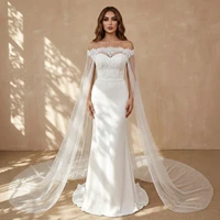 TOPQUEEN G36 chal nupcial Sexy decoración inversa capa bordado de encaje para vestido de novia inverso capa de boda velo personalizable