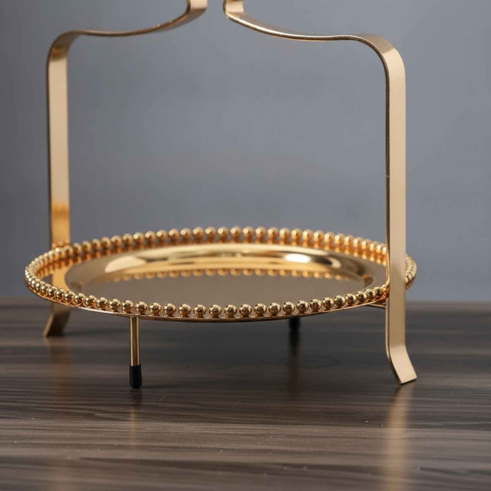 Dessert Stand with Handle Round Stainless Steel Cake Stand Single Tier Dessert Riser Sturdy Easy to Clean for Bakers