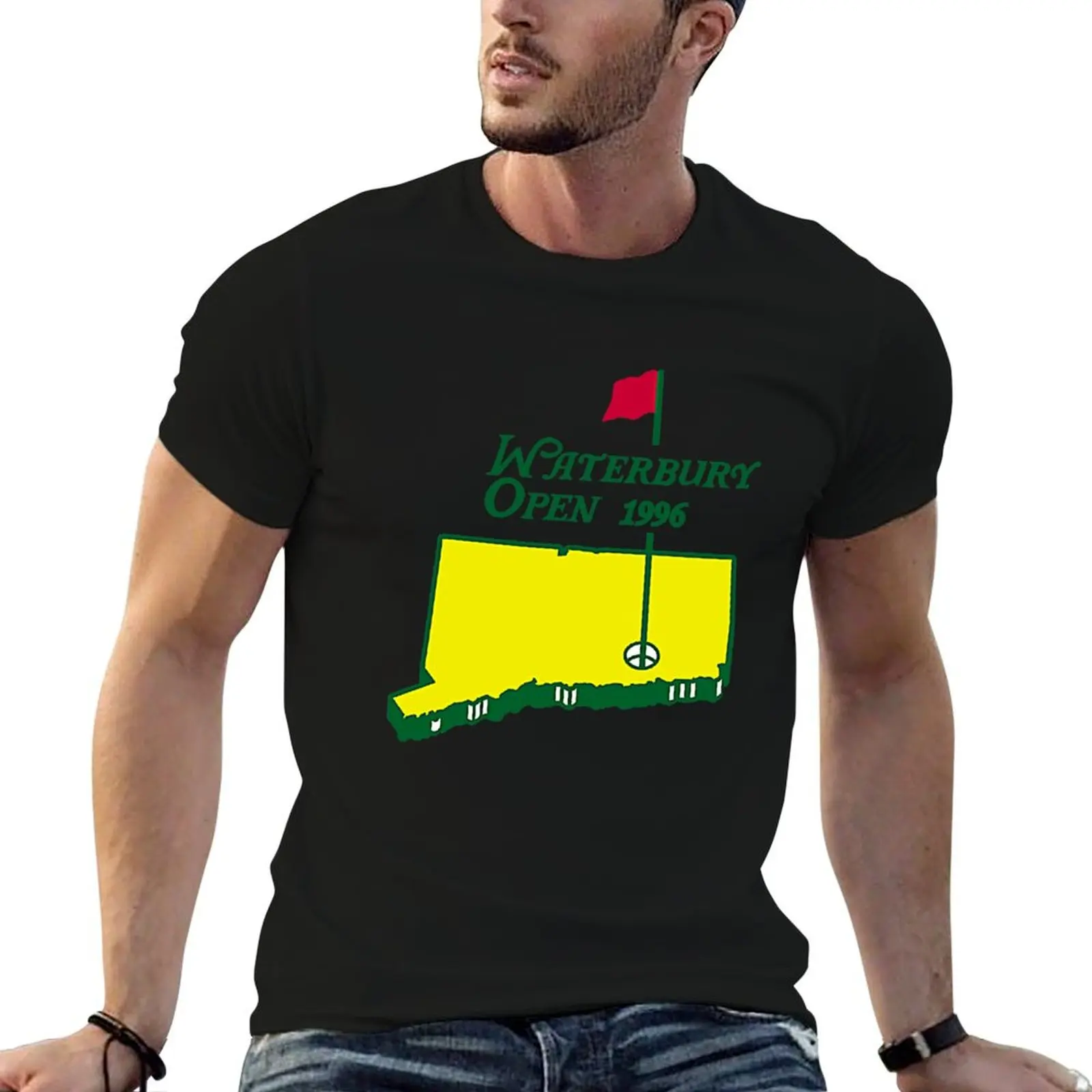 Camiseta Waterbury Open In Masters Style, camiseta de algodón, paquete de camisetas, camiseta con estampado personalizado, camiseta de algodón para hombre