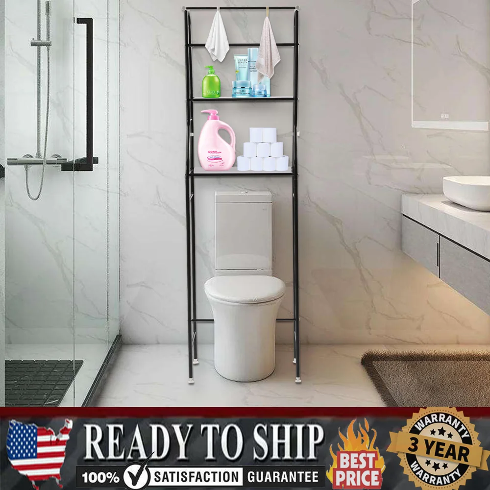 

Modern 4-Tier Over The Toilet Storage Shelf Metal Rack Bathroom Organizer New Metal Over Toilet Shelves Storage