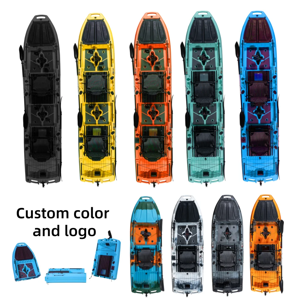14ft /10ft Modular Pedal Drive Kayak, Sit‑on‑Top Fishing Touring Kayak, 1/2 Person 2‑3 Sections Rotomolded HDPE Hard Boat