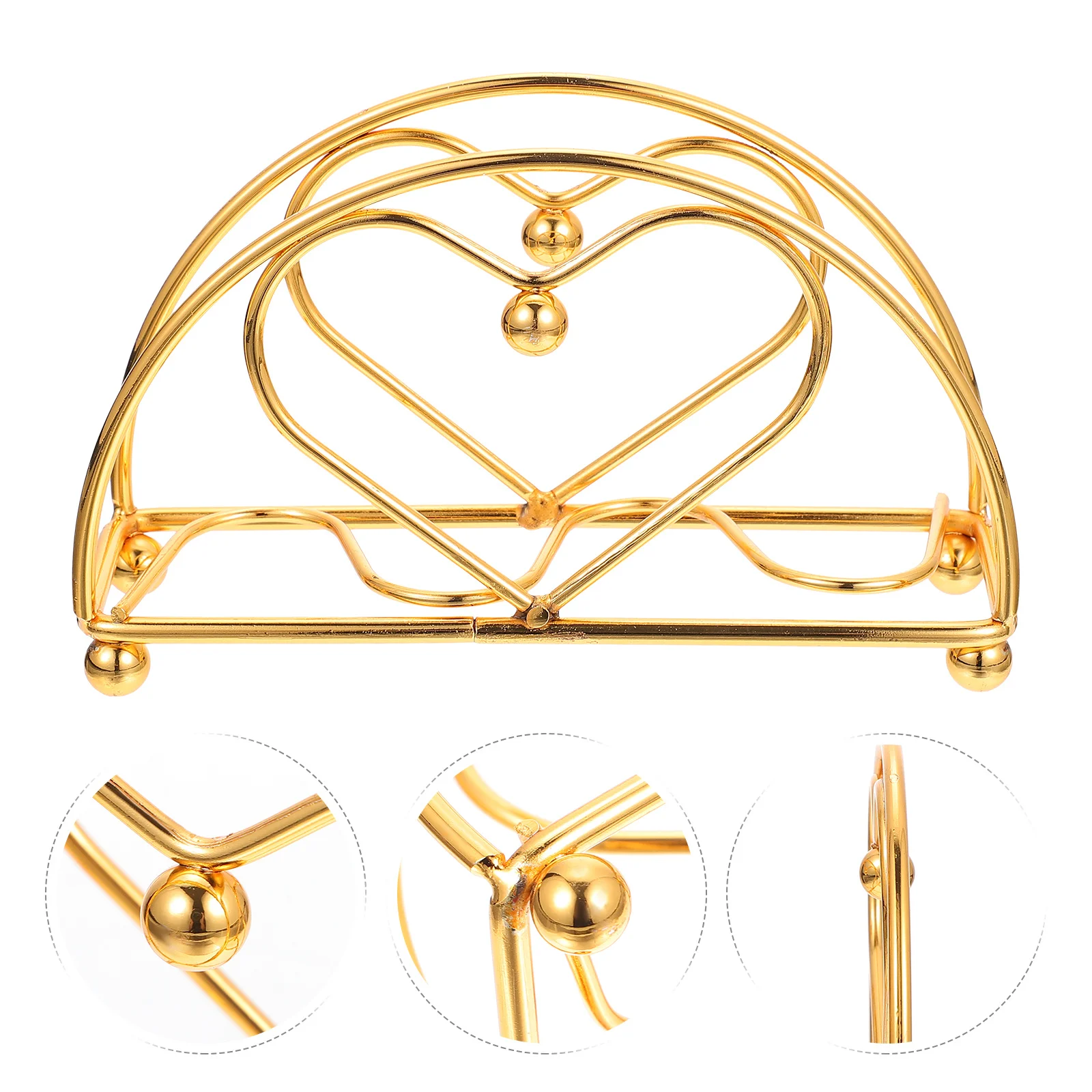 

1Pcs Iron Napkin Holder Stand Tissue Rack Rustproof Spacesaving Home Office Decorative Organizer Napkin Holder