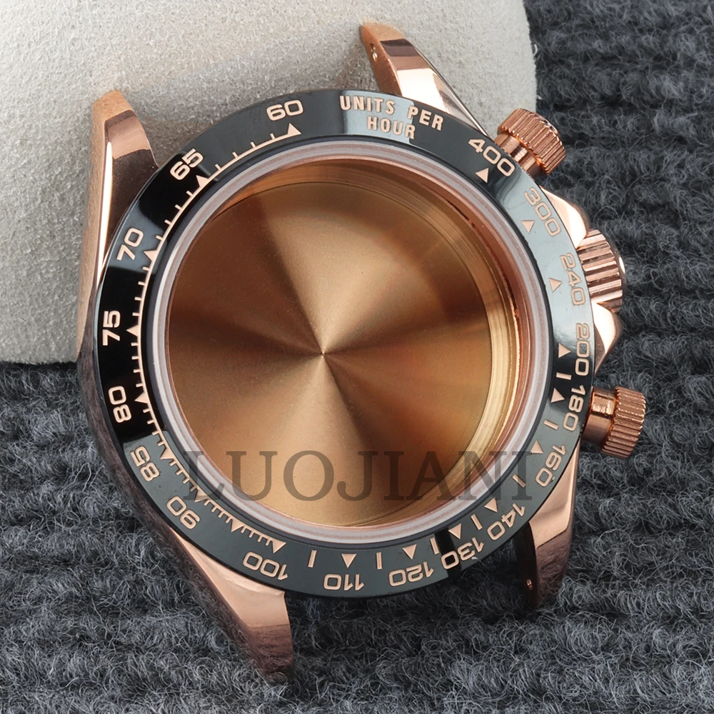 40mm VK63 Watch Case Silver/Gold Solid Stainless Steel For  Daytona VK63 VK64 Quartz Movement Chronograph Case Watch Mods Parts