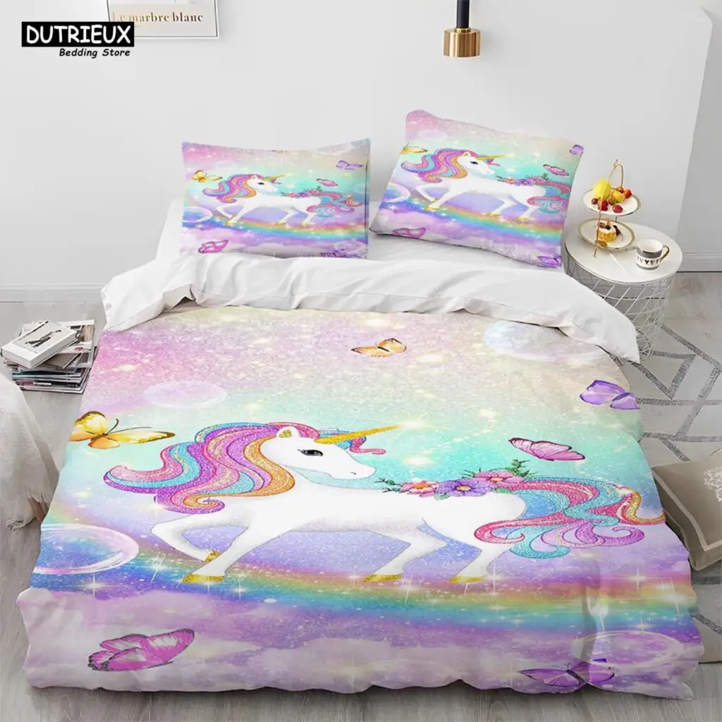 

Queen - Sized Cowboy Cartoon - Themed Bedding Set with Quilt Cover and Pillowcases: A Great Gift for Girls