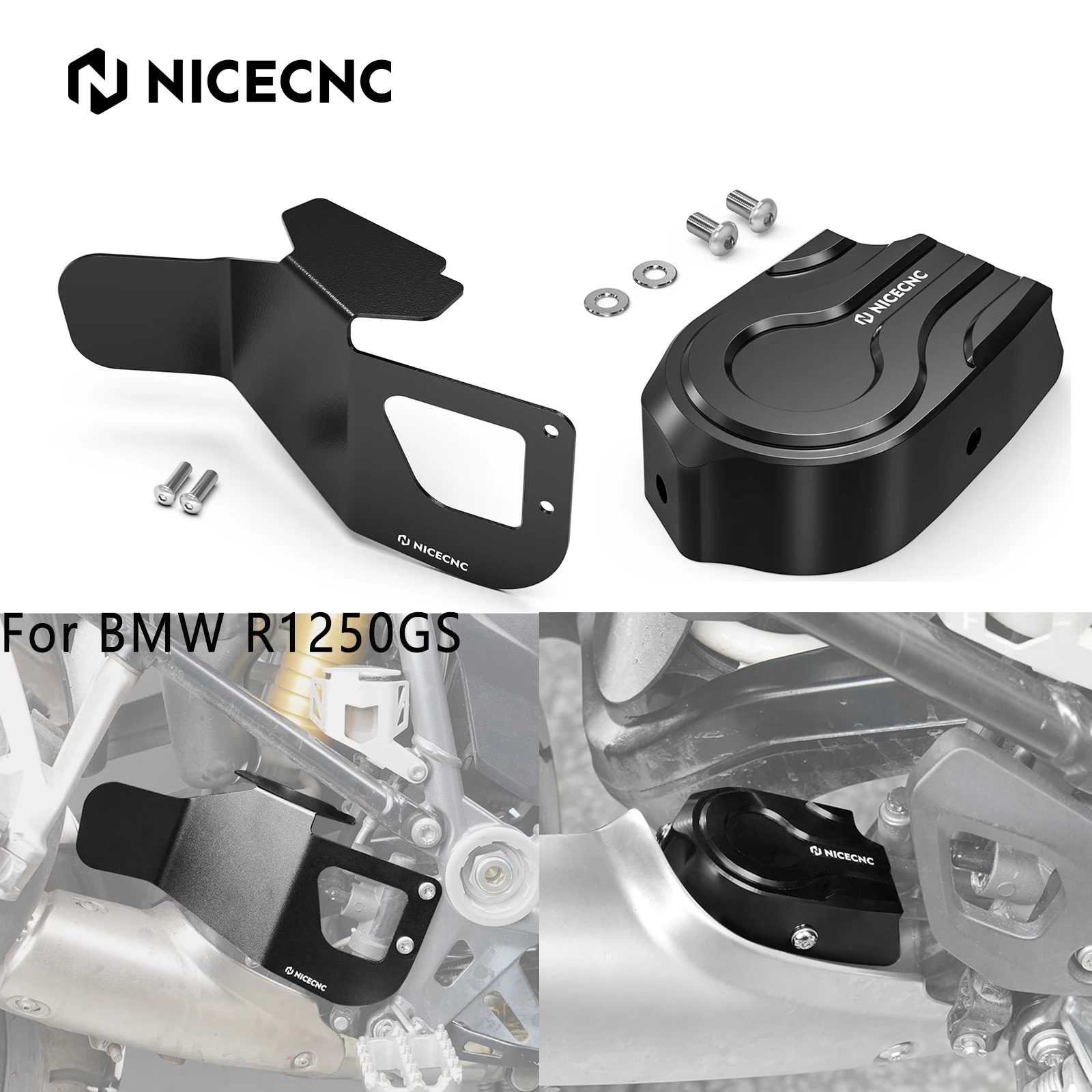For BMW R1250GS 2019-2023 NICECNC Motorcycle Anti-heat Spoiler Exhaust Flap Cover For BMW R 1250 GS R 1250GS R 1250 GS 2023 2022