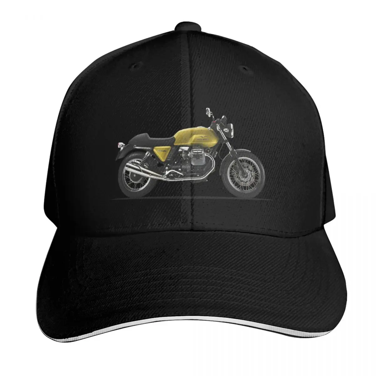 The V7 Cafe Classic Baseball Cap Snapback Flat Bill Strapback Dad Hat Six Panel Structured Crown