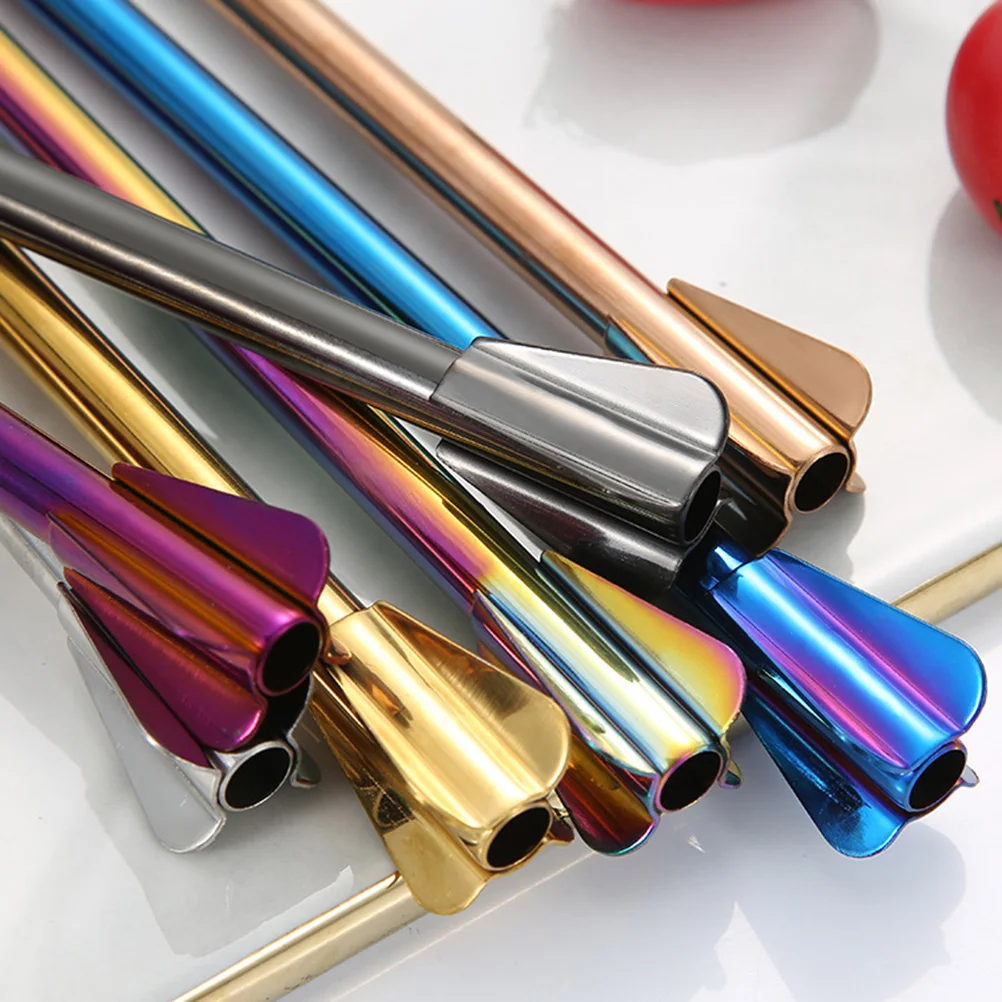 

4pcs Stainless Steel Straw Stirrer Reusable Drinking Tool For Milkshake Smoothie Ice Cream Sundae Outdoor Picnic Hiking Trip