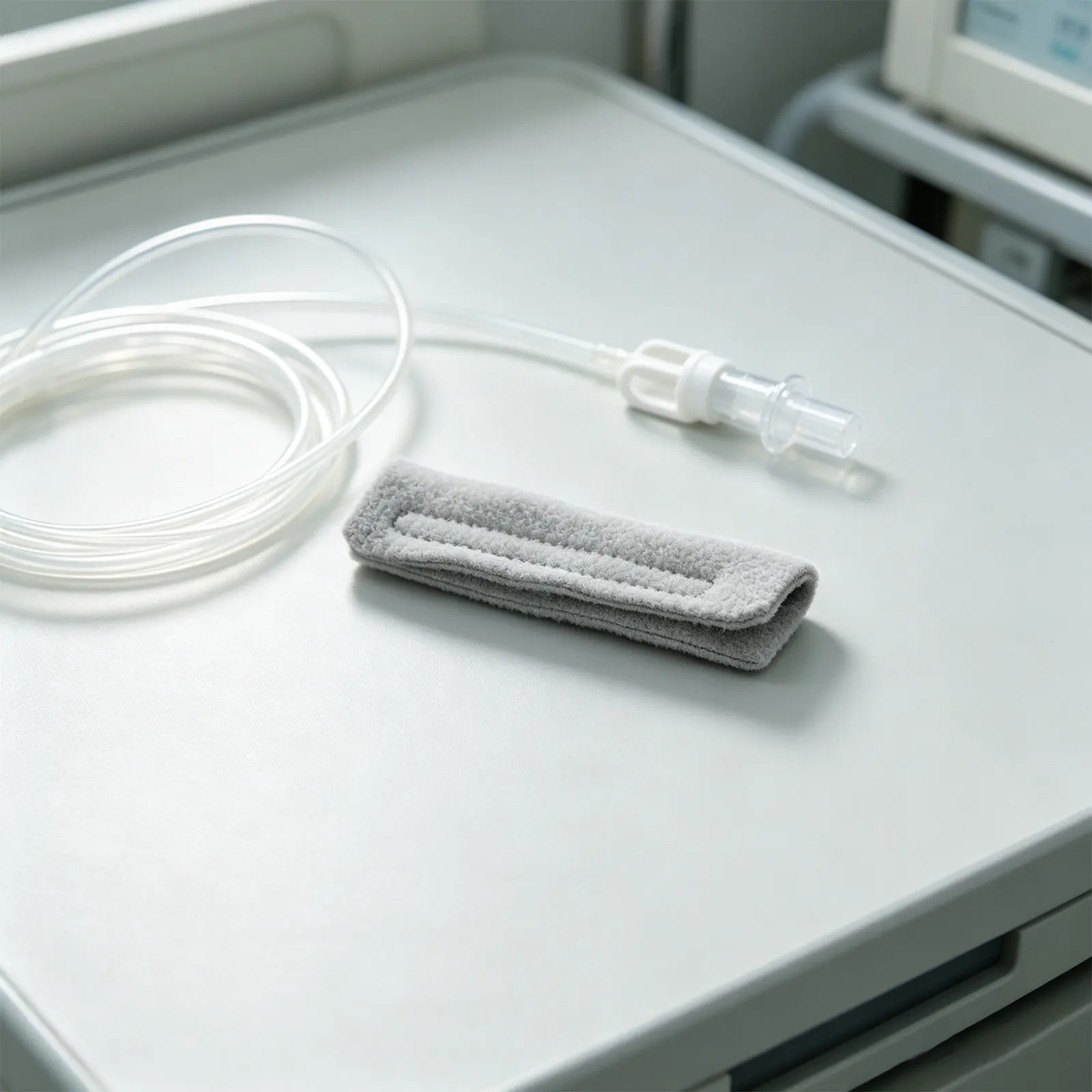 4Pcs Nasal Tubing Ear Cushions Grey Soft Fleece Padding Oxygen Accessories Cushions for Home Hospital