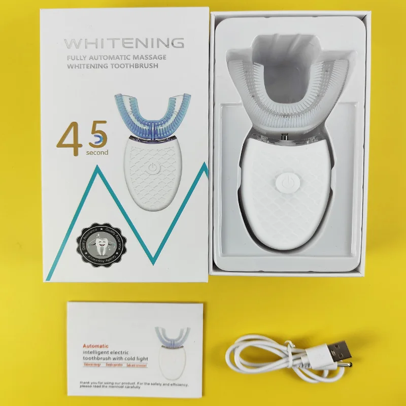 

Household U-shaped electric toothbrush, ultrasonic silicone brush, oral cleaning tool, portable charging automatic toothbrush