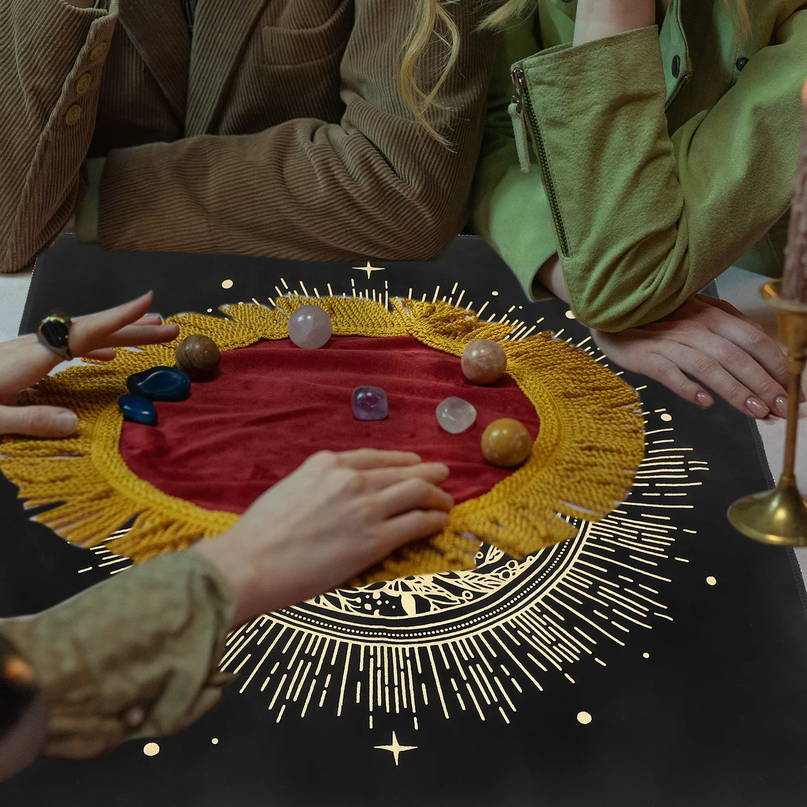 

Mysterious Tarot Tablecloth For Divination Altar Cloth Tarot Reading Mat Astrological Tapestry Wiccan Supplies Witch