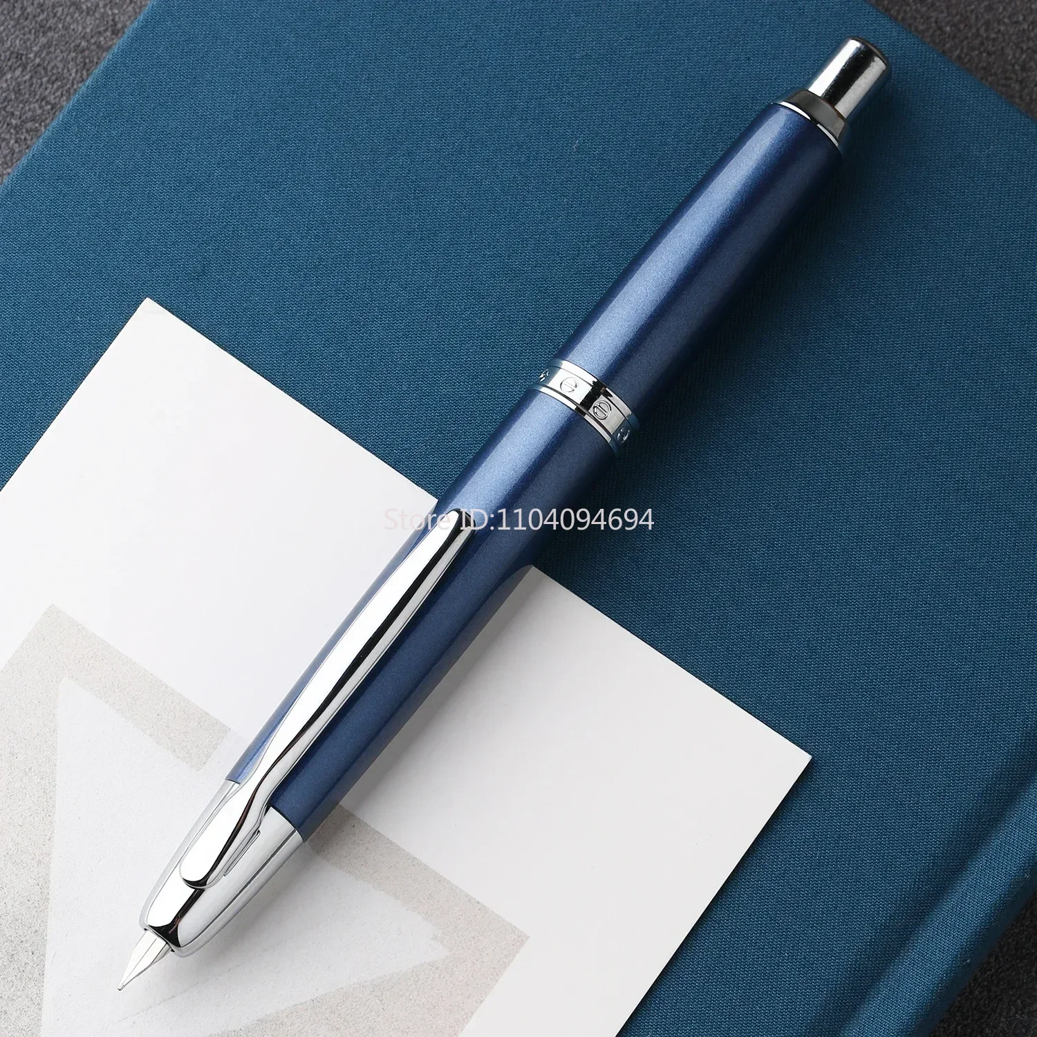 MAJOHN  A1 Press Fountain Pen, Retractable Extra Fine Nib Metal with Clip / No Clip & Converter for Writing