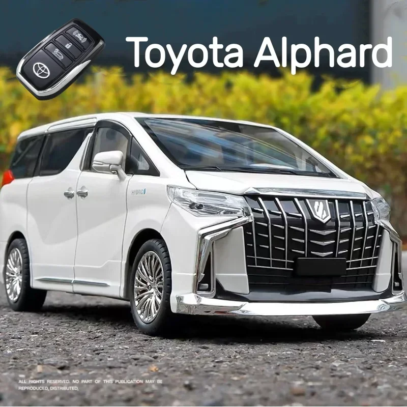 1:24 Toyota Alphard MPV Alloy Scale Car Model Diecast Metal Toy CarWith remote key Sound＆Light Collection Kid Toy Vehicle Gift