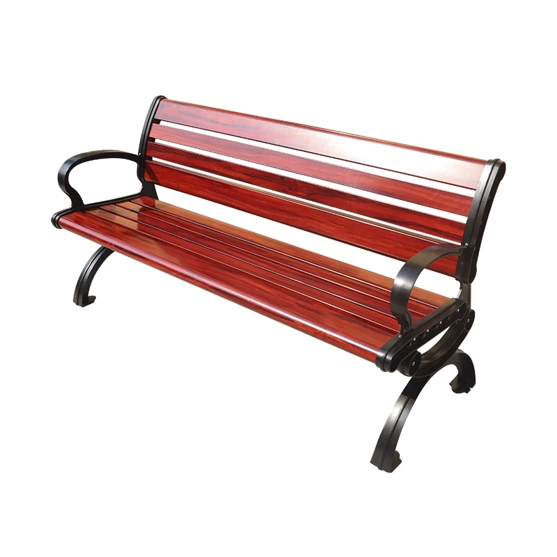 

Modern Eco-Friendly Durable Water Resistant Outdoor Park Chair with Iron Backrest Leisure Dining Chair