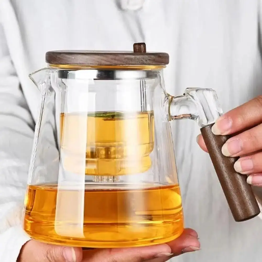 

650ML Magnetic Switch Tea Pot Glass Large Capacity Separation Teapot Filter Function Dividing Structure Tea Separation Pot