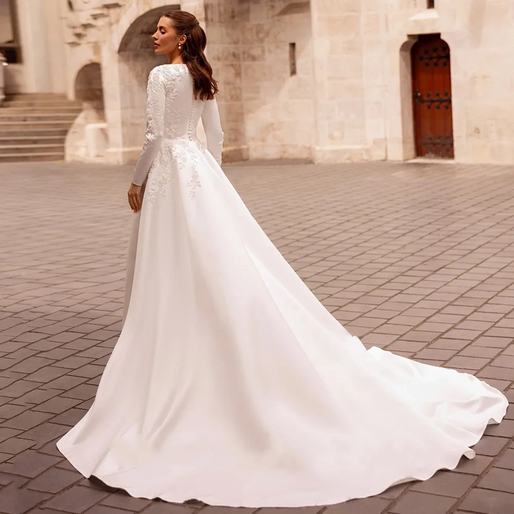 Charming Scoop Wedding Dresses for Ladies Elegant A Line Bridal Gowns Exquisite Ivory Vestidos De Novia 2025 New Summer