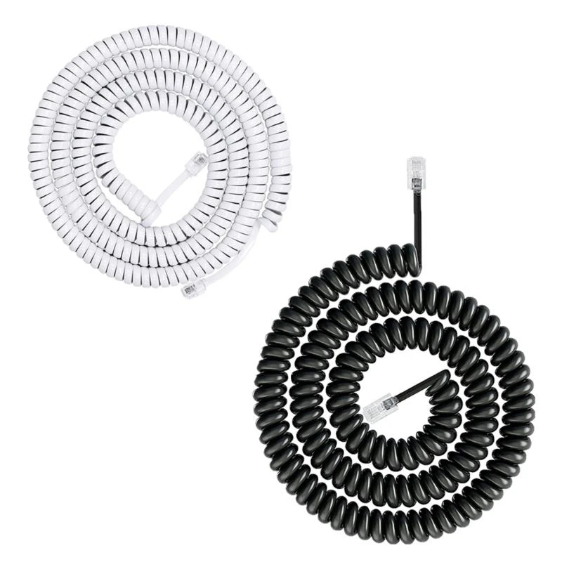 Flexible RJ9 RJ11 4P4C Handsets Cord 200cm 300cm Telephone Line For Office Staff And Home Communication Needs