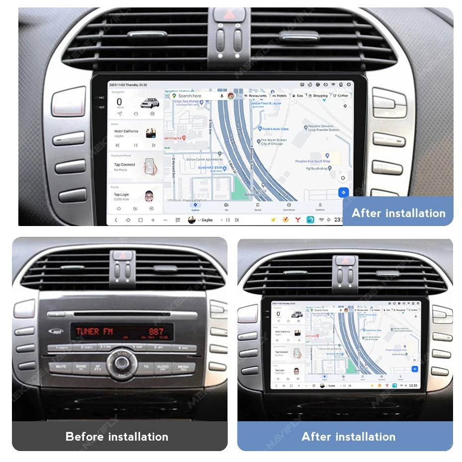 DUDUAUTO DUDU7 Android WIFI Intelligent Systems Car Screen Radio Multimedia Player For Fiat Bravo 2007-2012 GPS DSP 2Din BT5.0