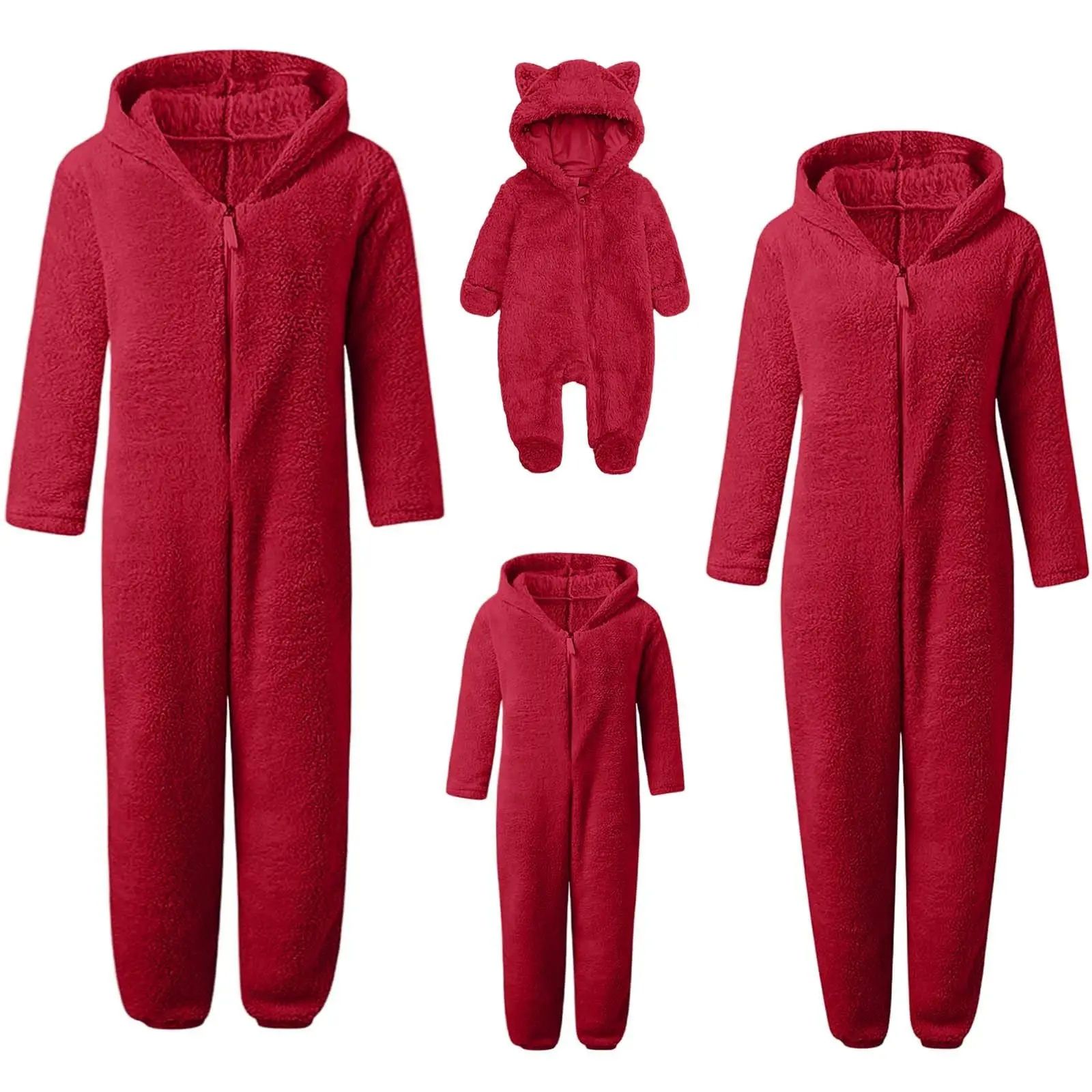 

New Winter Thermal Couples Sleepwear Comfortable Soft Home Clothes Warm Fleece Onesie Pajamas for Men And Women with Zipper