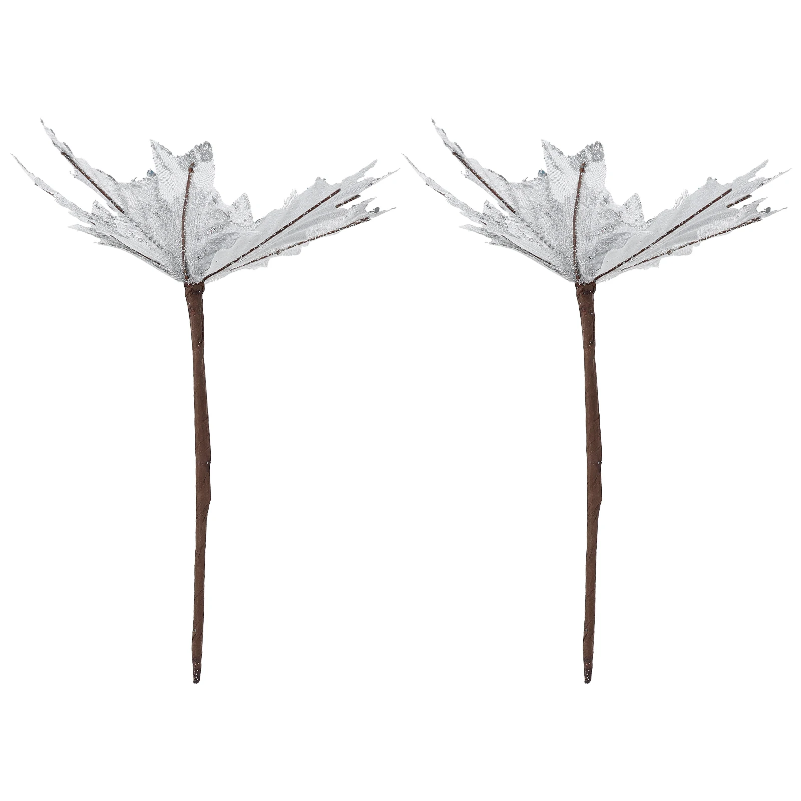

2 pcs Artificial Christmas Decorations Silver Xmas Flowers Flannel DIY Double Layer Flower for Home Party Wedding Photography