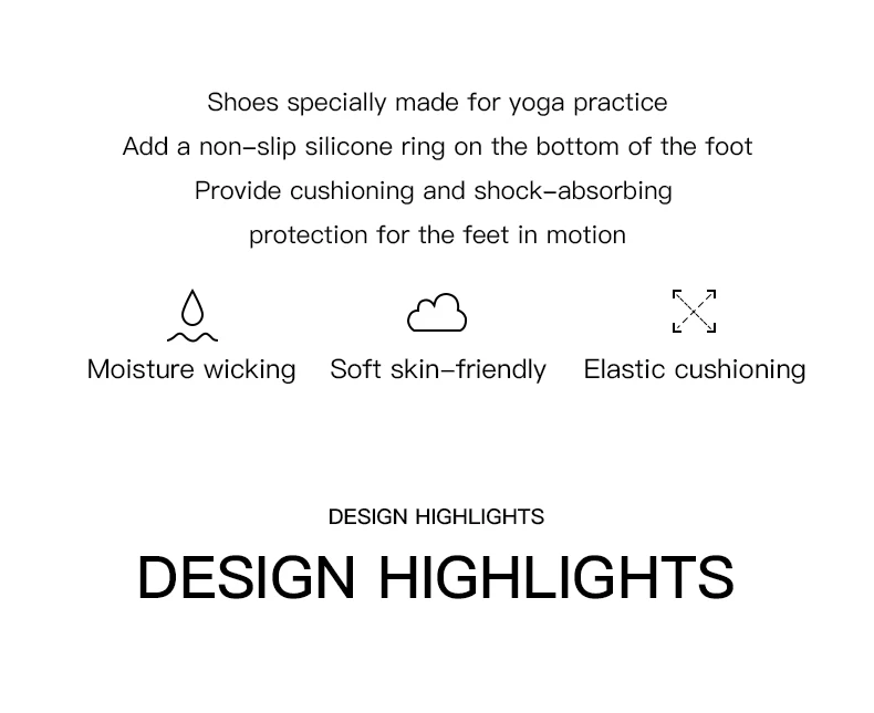 Professionelle rutschfeste Gym Yoga Schuhe flache weiche Anti-Rutsch-Sohle Ballett Fitness Tanzschuhe Pilates Yoga Schuhe Socken – Detail 3