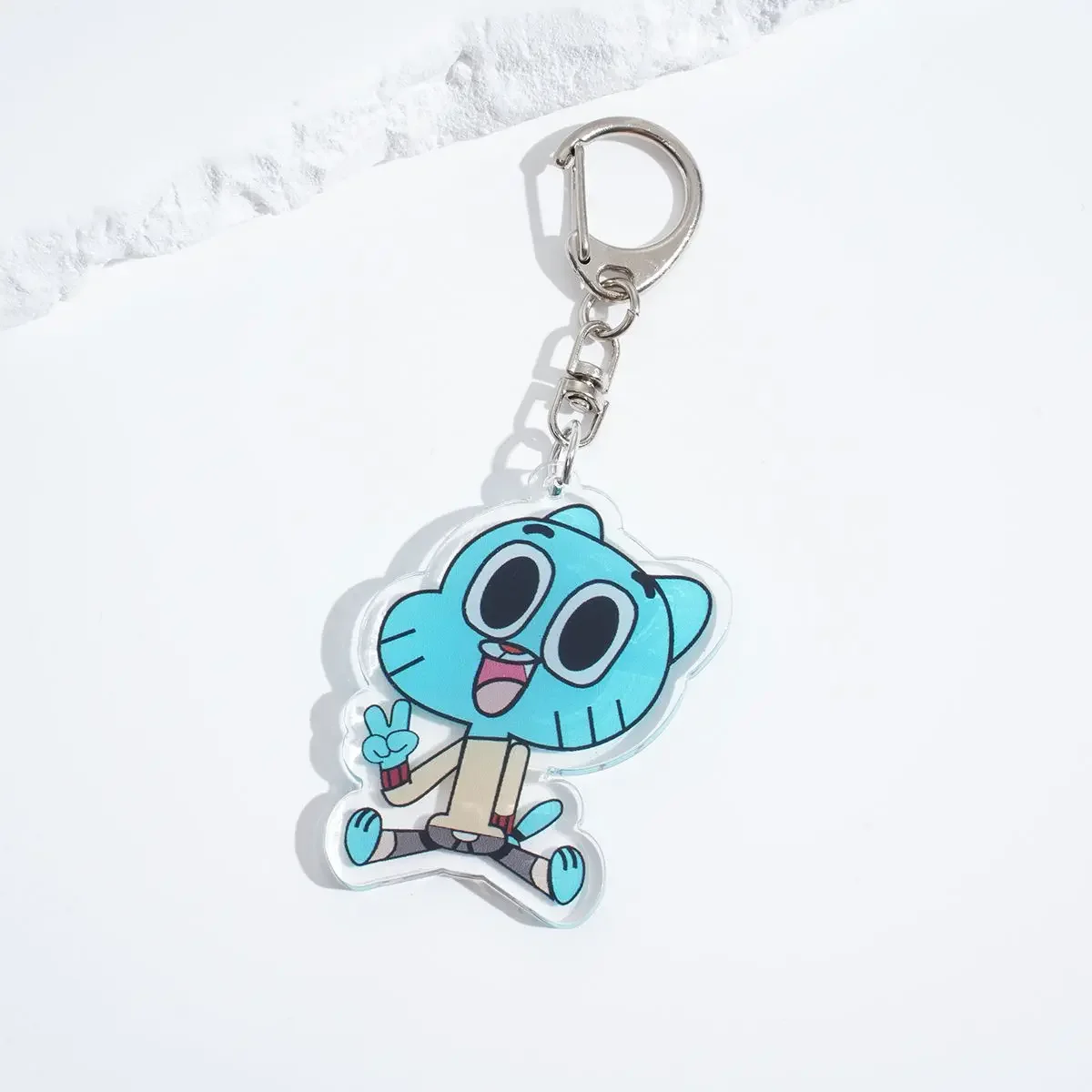 Porte-clés pendentif dessin animé en acrylique, porte-clés de voiture, sac de téléphone, bijoux suspendus, cadeaux, accessoires Gumball