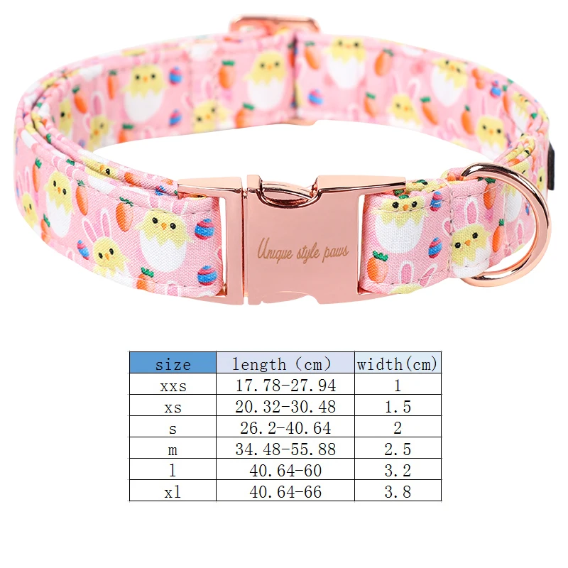 Personalized Unique Style Paws Easter Dog Collar Easter Egg Dog Collar with Bow Tie Pet Collar for Large Medium Small Dog
