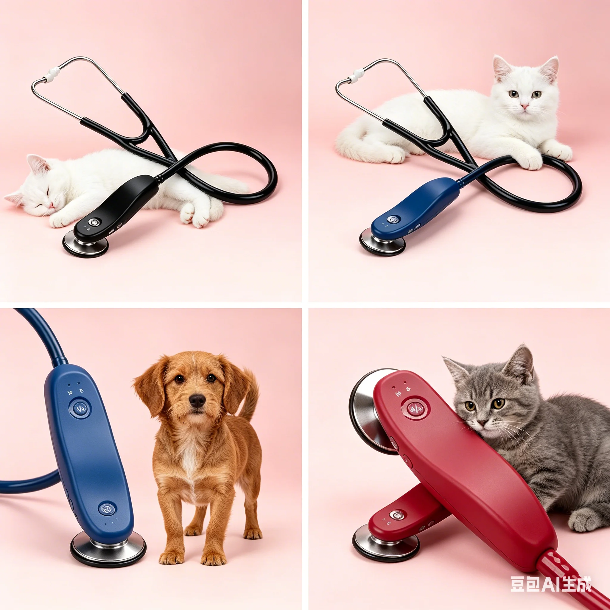 DOU AI Wireless Vet Stetho scope Noise Reduction Chestpiece Heart Detector Intelligent Report Remote Consultation 3Year Warranty
