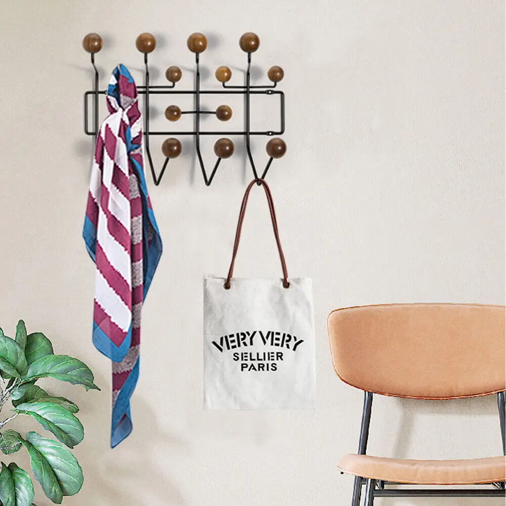 Modern Hang It All Wall Mount Hat & Coat Racks Clothes Multi-Hooks Wall Hanger